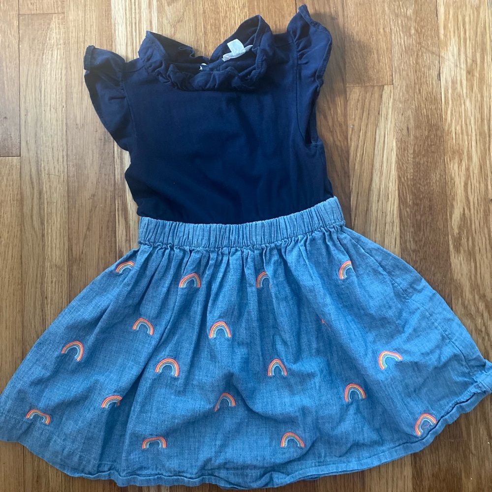 Crew Cuts J. Crew Rainbow Chambray dress